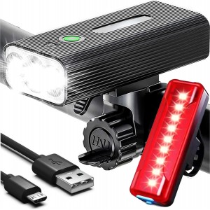 Alogy Bike Light Front Rear LED Front Rear Bike Light Lighting Waterproof IPX5 USB Bike Light Alogy