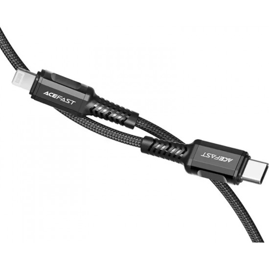 Acefast kabel MFI USB Typ C - Lightning 1,2m, 30W, 3A czarny (C1-01 black)