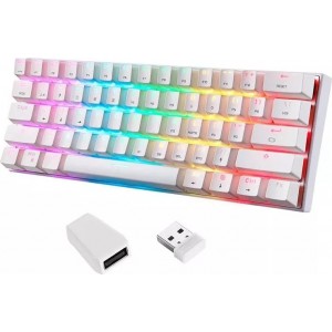 Motospeed SK62 Wireless Mechanical Keyboard White (Red Switches)