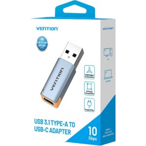 Vention USB adapter CUAH0, USB-A 3.1 male to USB-C female (gray)