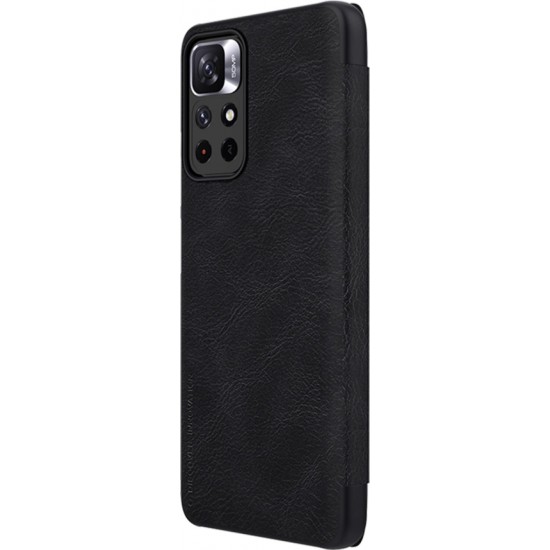 Nillkin Qin Case Flip Case for Xiaomi Redmi Note 11T 5G / 11S 5G / 11 5G (China) / Poco M4 Pro 5G - Black