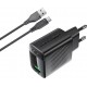 Acefast A90 GaN USB-A QC 18W Charger - Black + USB-A / USB-C Cable