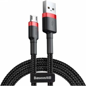 Baseus Cafule Micro-USB 2.4A nylon cable 100cm Black/red