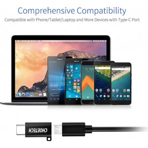 Choetech micro usb - usb-c type c adapter black