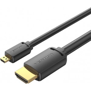 Vention HDMI-D Male to HDMI-A Male Cable Vention AGIBF 1m, 4K 60Hz (Black)