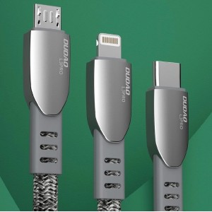 Dudao USB braided cable - micro USB 5 A 1 m gray (L3PROM gray)