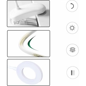 Alogy Desk lamp Alogy Desk LED Ring Lamp with a desk clip wireless flexible White