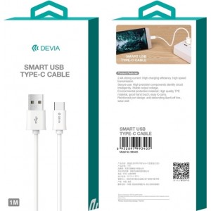 Devia cable Smart EC082 USB - USB-C 1,0 m 2,1A white