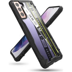 Ringke Fusion X Design durable PC Case with TPU Bumper for Samsung Galaxy S21+ 5G (S21 Plus 5G) black (Ticket band) (XDSG0052)