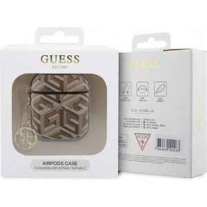 Cg Mobile Sas Guess case for AirPods 1 / 2 GUA2PGCE4CW brown Gcube Classic Gold Logo W/Charm