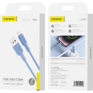 Foneng X100 USB-A to Lightning cable 2.4A, 1.2m (blue)