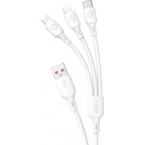 Dudao USB cable - USB C / micro USB / Lightning 480Mb/s 6A 1.2m - white