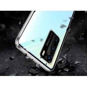 Dr. Fit Double-sided Dr.Fit magnetic glass case for Huawei P40 Silver