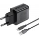 Acefast A90 GaN USB-A QC 18W Charger - Black + USB-A / USB-C Cable