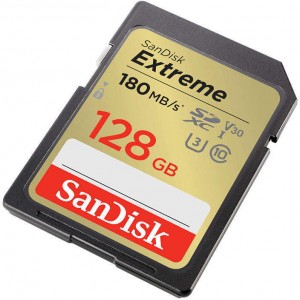 Sandisk EXTREME SDXC 128GB 180/90MB/s UHS-I U3 Memory Card (SDSDXVA-128G-GNCIN)