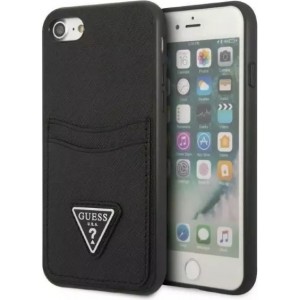 Guess Etui Guess GUHCI8PSATPK do Apple iPhone 7/8 SE 2020 / SE 2022 hardcase czarny/black hardcase Saffiano Triangle Logo Cardslot