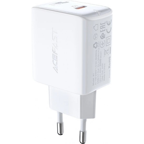 Acefast fast charger USB Type C 20W Power Delivery white (A1 EU white)