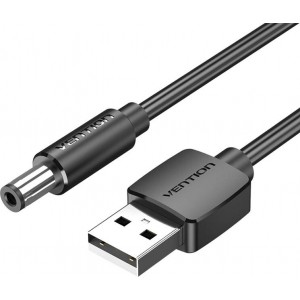 Vention Power Cable USB 2.0 to DC 5.5mm Barrel Jack 5V Vention CEYBD 0,5m (black)