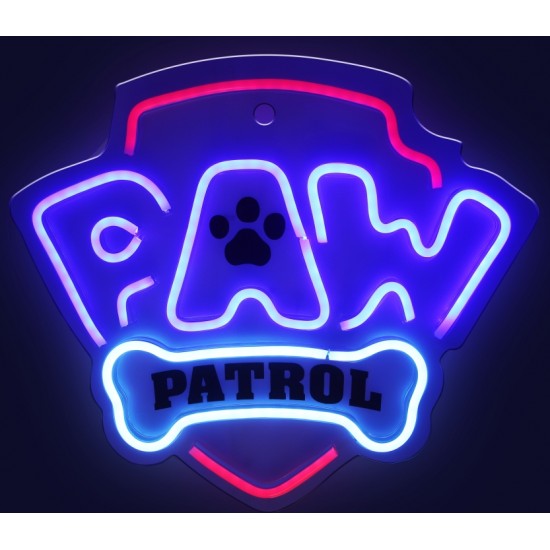 Hanging neon LED Paw Patrol on plexiglass - Logo OW-130146