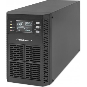 Qoltec Uninterruptible Power Supply UPS | 1kVA | 1000W | Power factor 1.0 | LCD | EPO | USB | On-line