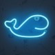 Neon LED Light WHALE blue Bat + USB FLNE19 Forever Light