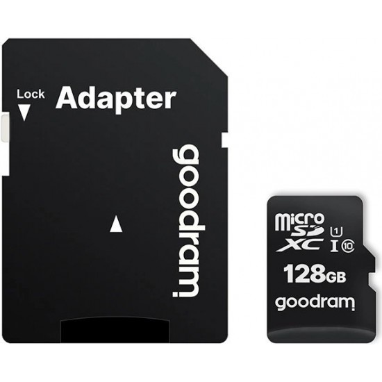 Goodram Microcard 128 GB micro SD XC UHS-I class 10 memory card, SD adapter (M1AA-01280R12)