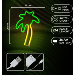 Neon LED Light PALM green orange NNE04 Neolia