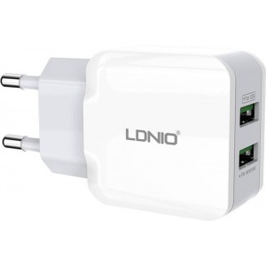 Ldnio Wall charger LDNIO A2202, 2x USB, 12W (white)