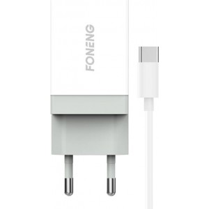 Foneng Fast charger Foneng 1x USB K210 10.5W + USB Type C cable 1m