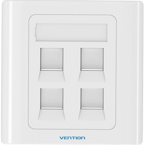 Vention 4-Port Keystone Wall Plate 86 Type Vention IFCW0 White