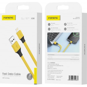 Foneng X96 USB-A to Lightning cable 2.4A, 1m (yellow)