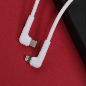 Maxlife MXUC-09 angle cable USB-C - Lightning 1,0 m 27W white