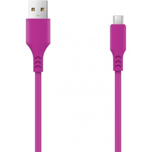 Setty cable USB- microUSB 1,0 m 2A magenta