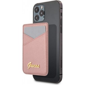 Guess card slot GUWMSSASLPI pink MagSafe Saffiano