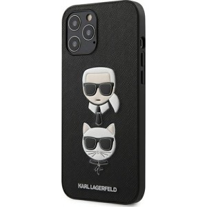 Karl Lagerfeld case for iPhone 13 Pro / 13 6,1" KLHCP13LSAKICKCBK black hard case Saffiano Karl & Choupette