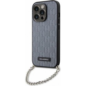 Karl Lagerfeld case for iPhone 14 Pro Max 6,7" KLHCP14XSACKLHPG silver hardcase Saffiano Mono Chain