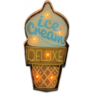 Telforceone RETRO Metal Sign LED Ice Cream Forever Light