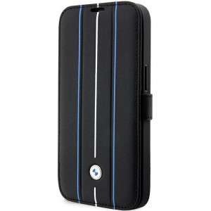 BMW case for iPhone 14 Pro Max 6,7" BMBKP14X22RVSK black Sign BT Leather Hot Stamp Blue Lines