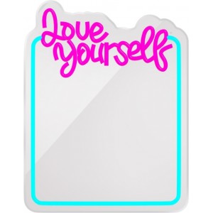 Neon MIRROR LED LOVE YOURSELF turquoise pink FMNE01 Forever Light