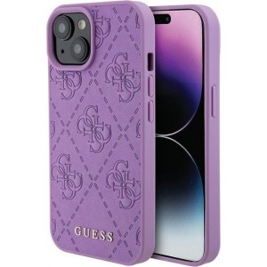 Cg Mobile Sas Guess case for iPhone 15 6,1" GUHCP15SP4EPMU purple hardcase Leather 4G Stamped