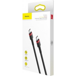 Baseus Cafule Cable USB-C PD 2.0 QC 3.0 60W 2m (Black+Red)