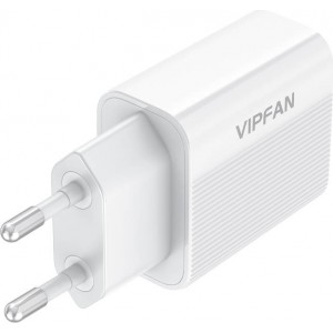 Vipfan Network charger VFAN E01, 1x USB, 2.4A + Lightning cable (white)