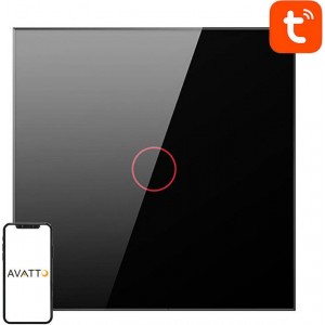 Avatto Smart Light Switch ZigBee Avatto LZTS02-EU-B1 1 Way No Neutral TUYA (black)