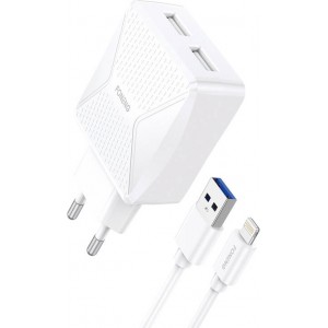 Foneng Charger Foneng EU35 12W 2x USB-A with Lightning cable 2.4A