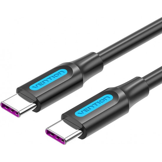 Vention USB-C 2.0 Cable Vention COTBG 5A, PD 100W, 1.5m Black PVC