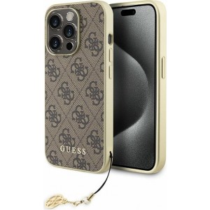 Cg Mobile Sas Guess case for iPhone 15 Pro 6,1" GUHCP15LGF4GBR brown hardcase 4G Charms Collection