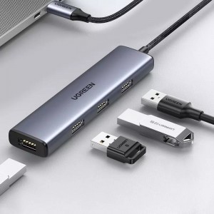 Ugreen HUB USB Type C - 4x USB 3.2 Gen 1 silver (CM473 20841)