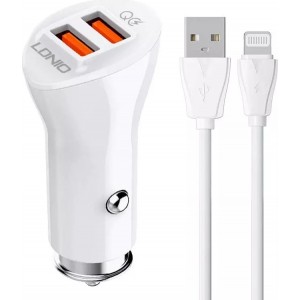 Ldnio Car charger LDNIO C511Q 2USB Lightning cable