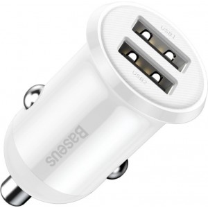 Baseus Grain Pro car charger 2x USB 4.8 A white (CCALLP-02)