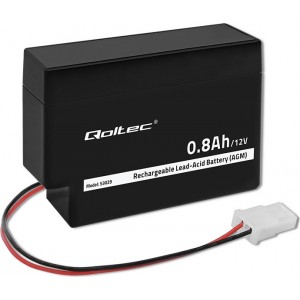 Qoltec AGM battery | 12V | 0.8Ah | Maintenance-free | Efficient| LongLife | for toys, vehicles